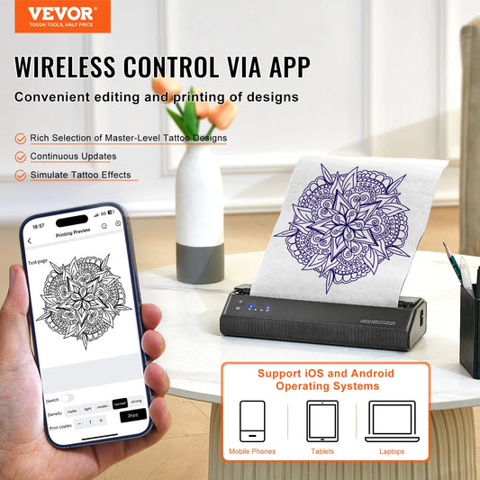 VEVOR Tattoo Stencil Printer Wireless