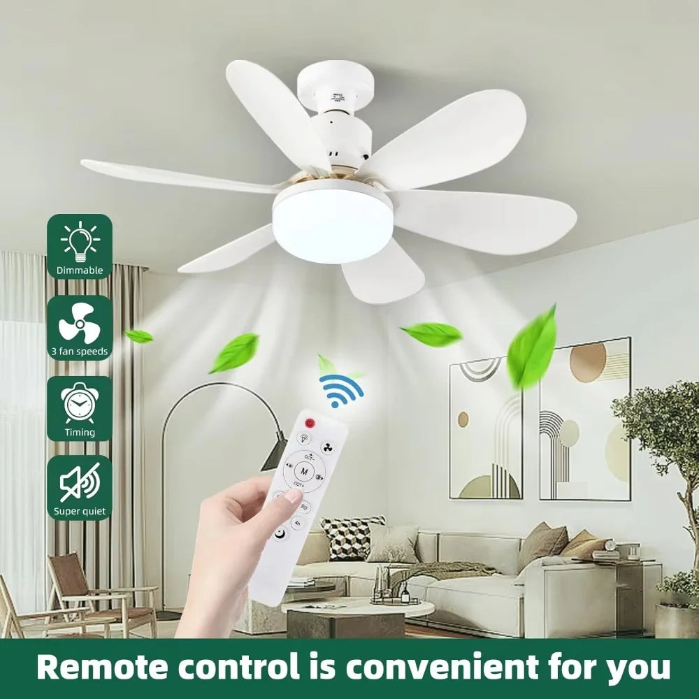 40W Ceiling Fan with Remote Control LED Light Fan