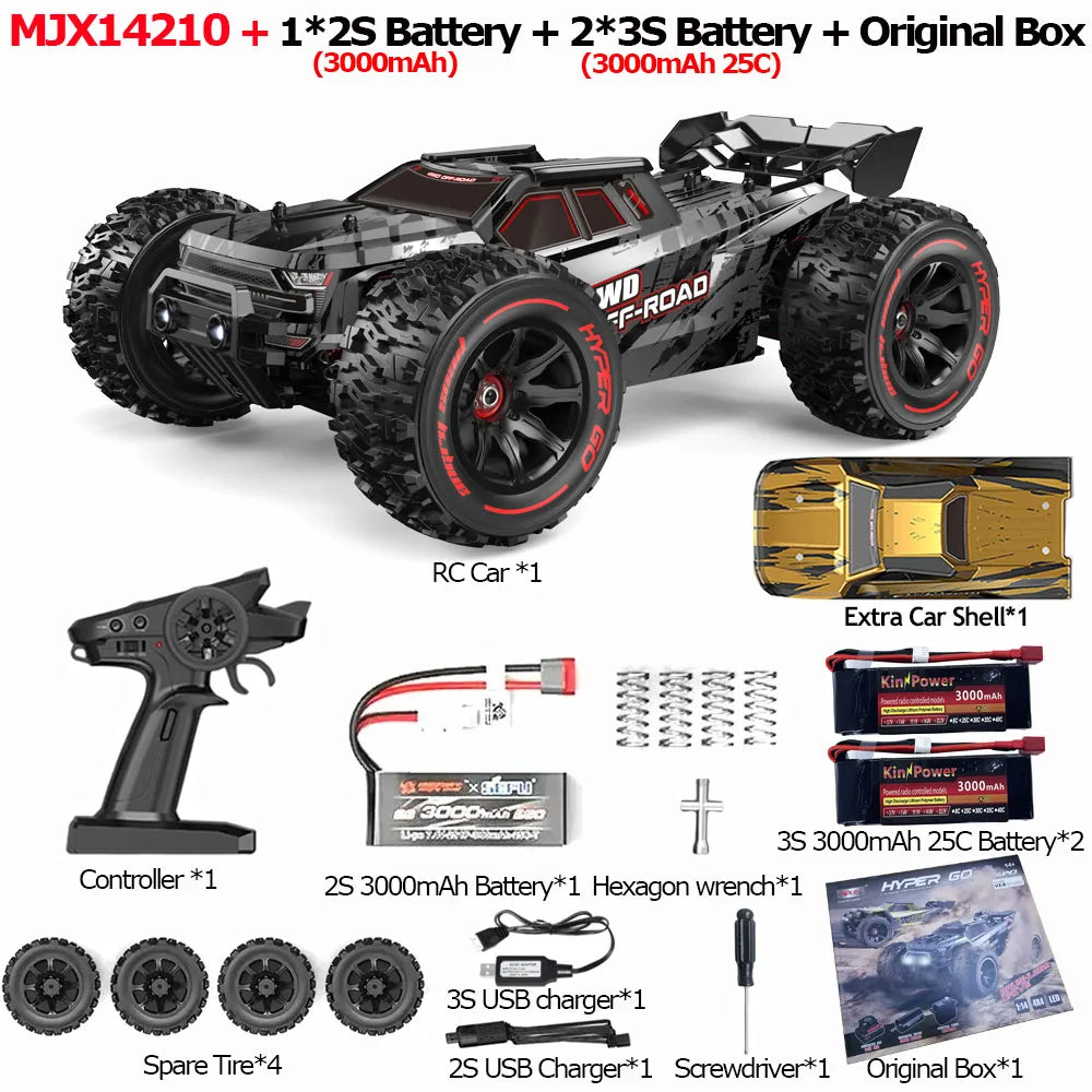 MJX 14209 14210 V3.0 1/14 RC Car 75km/h Brushless Hyper Go