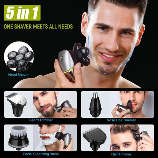 6D Head Electric Shavers for Men w/Travel Case