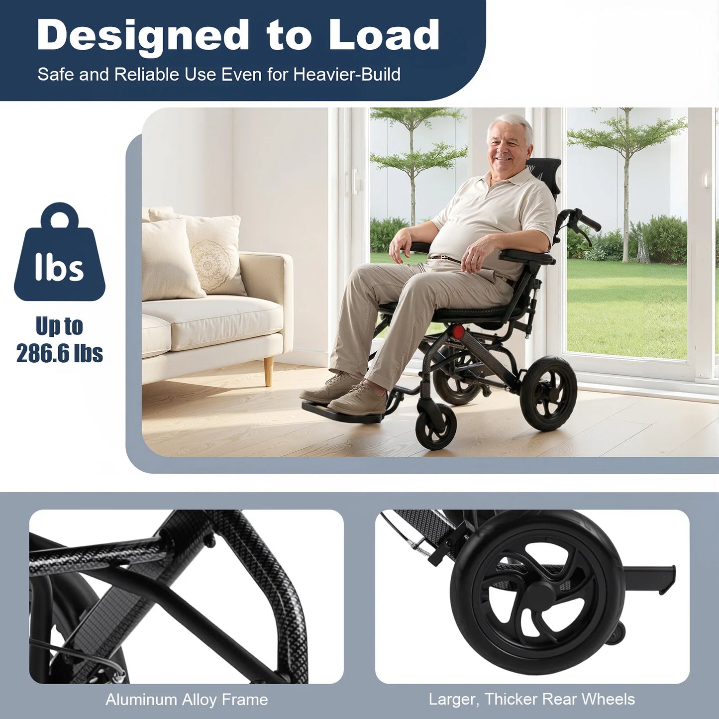 Foldable Reclining Wheelchair for Seniors