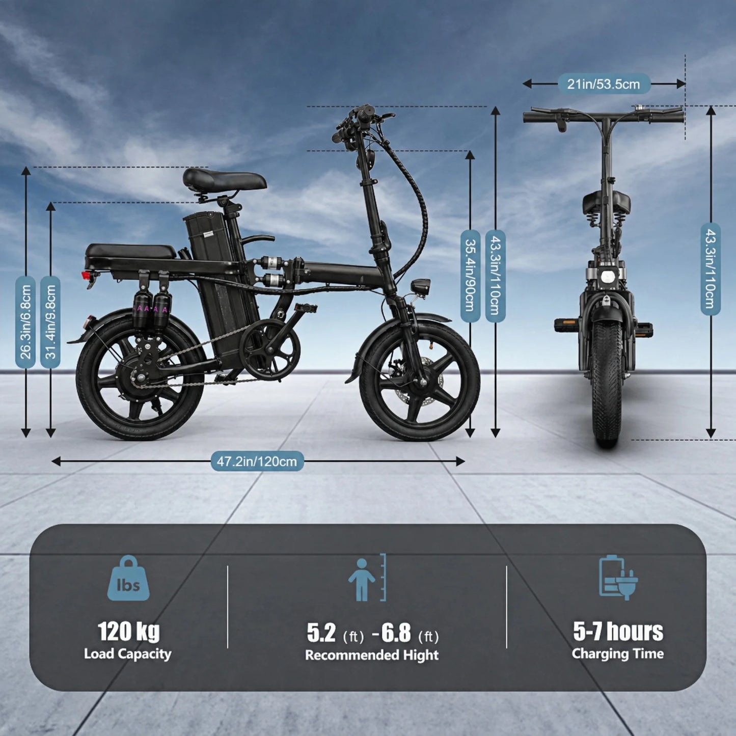 City Glide Foldable Electric Bicycle for adults