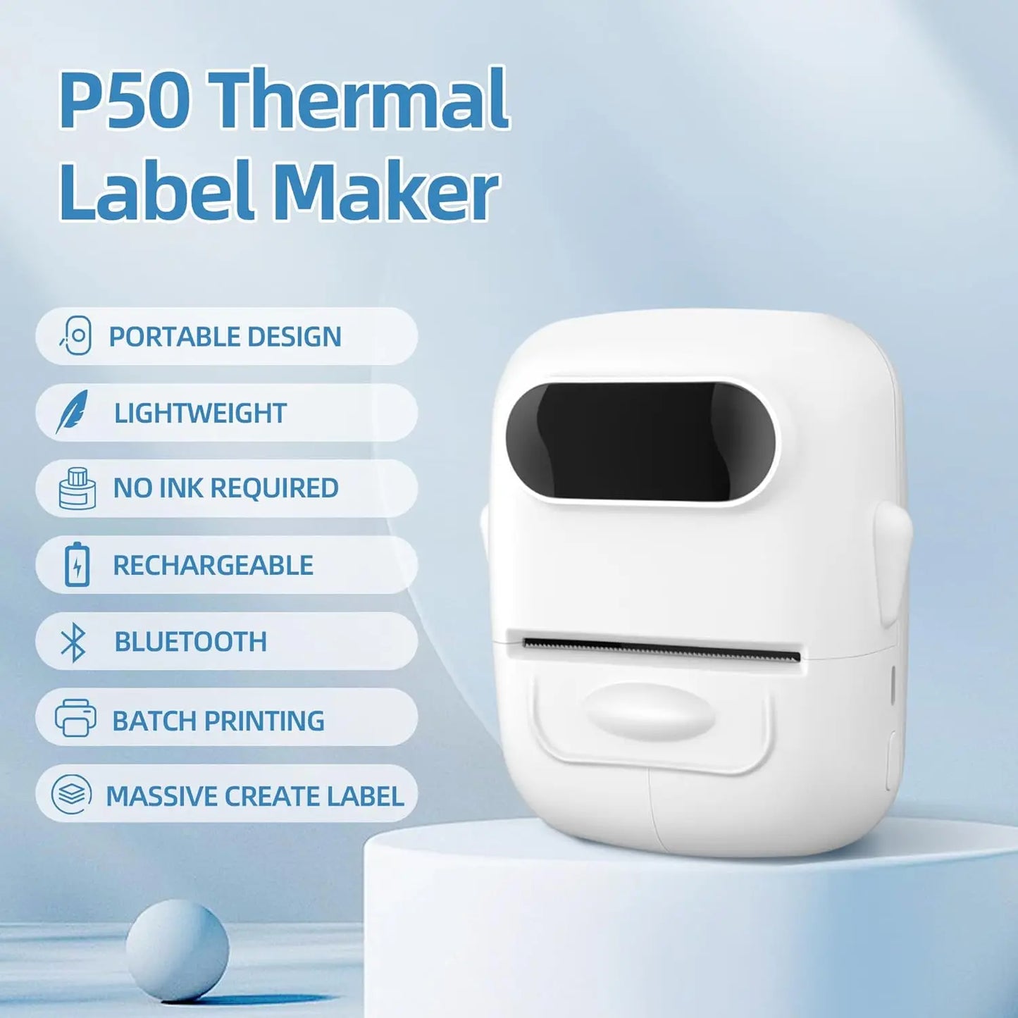 MARKLIFE P50 Mini Portable Bluetooth Thermal Label Printer