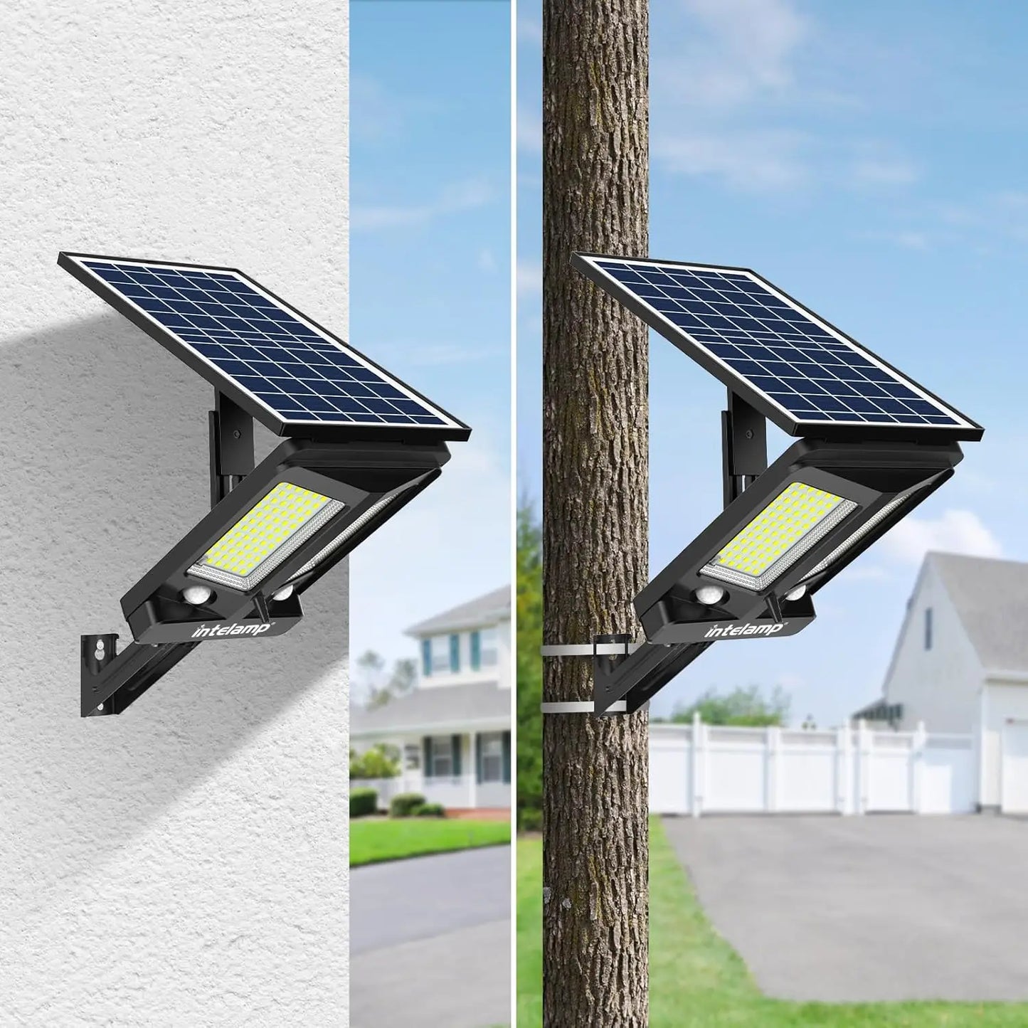 Intelamp 12500mAh 3000LM Solar Street Lights Lamp Outdoor