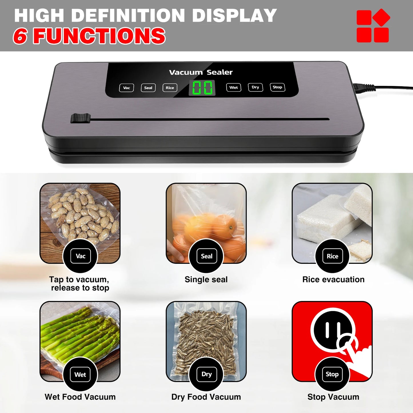 5-in-1 Multi-Functional Vacuum Sealer Food Vacuum