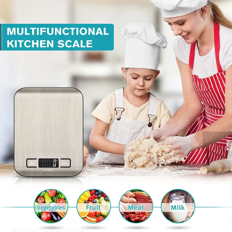 ULTREAN Digital Kitchen Scale 5000g/1g Multifunction