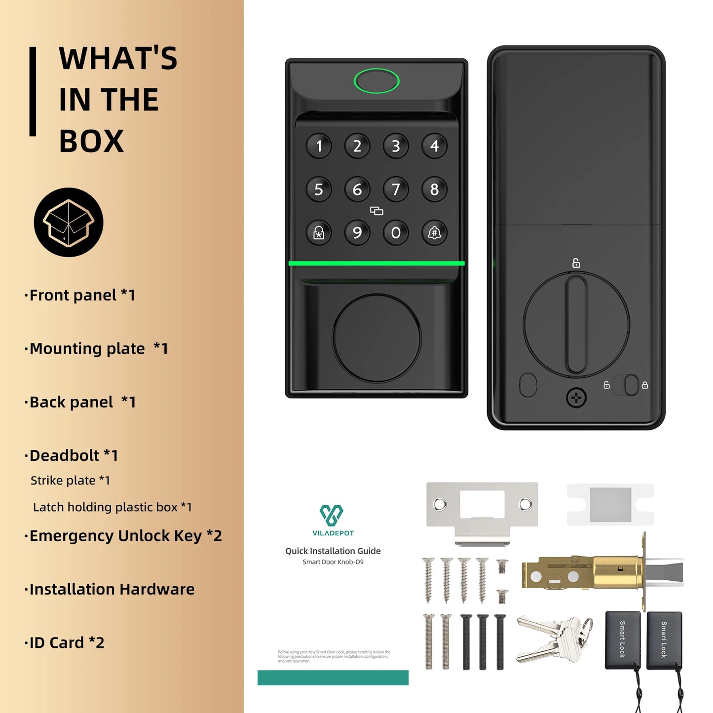 Viladepot Smart Lock Fingerprint Door Lock App Control Passcode