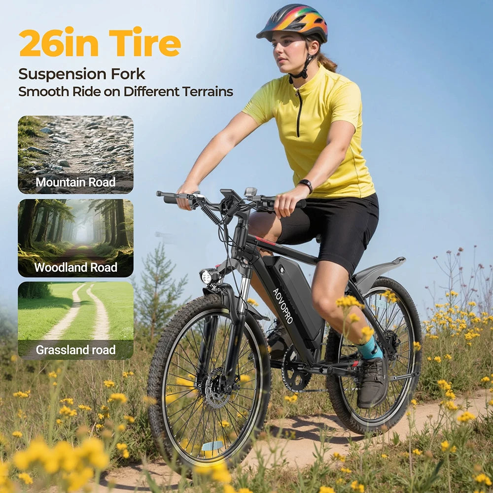 AOVOPRO BK520 26'' Electric Bicycle 750W Motor