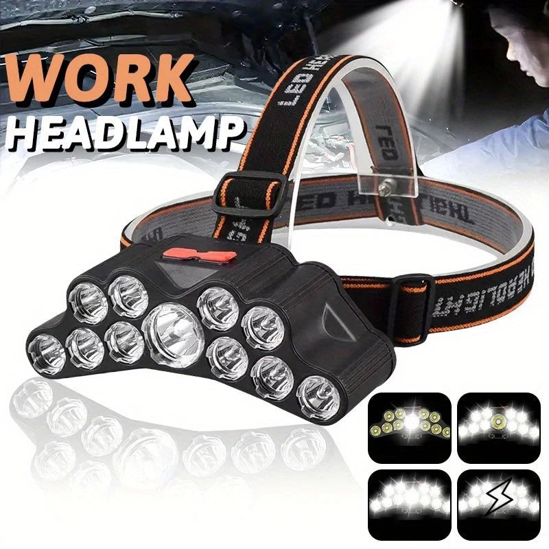 11 LED Headlamp Strong Light Head Lamp Type-C Rechargeable