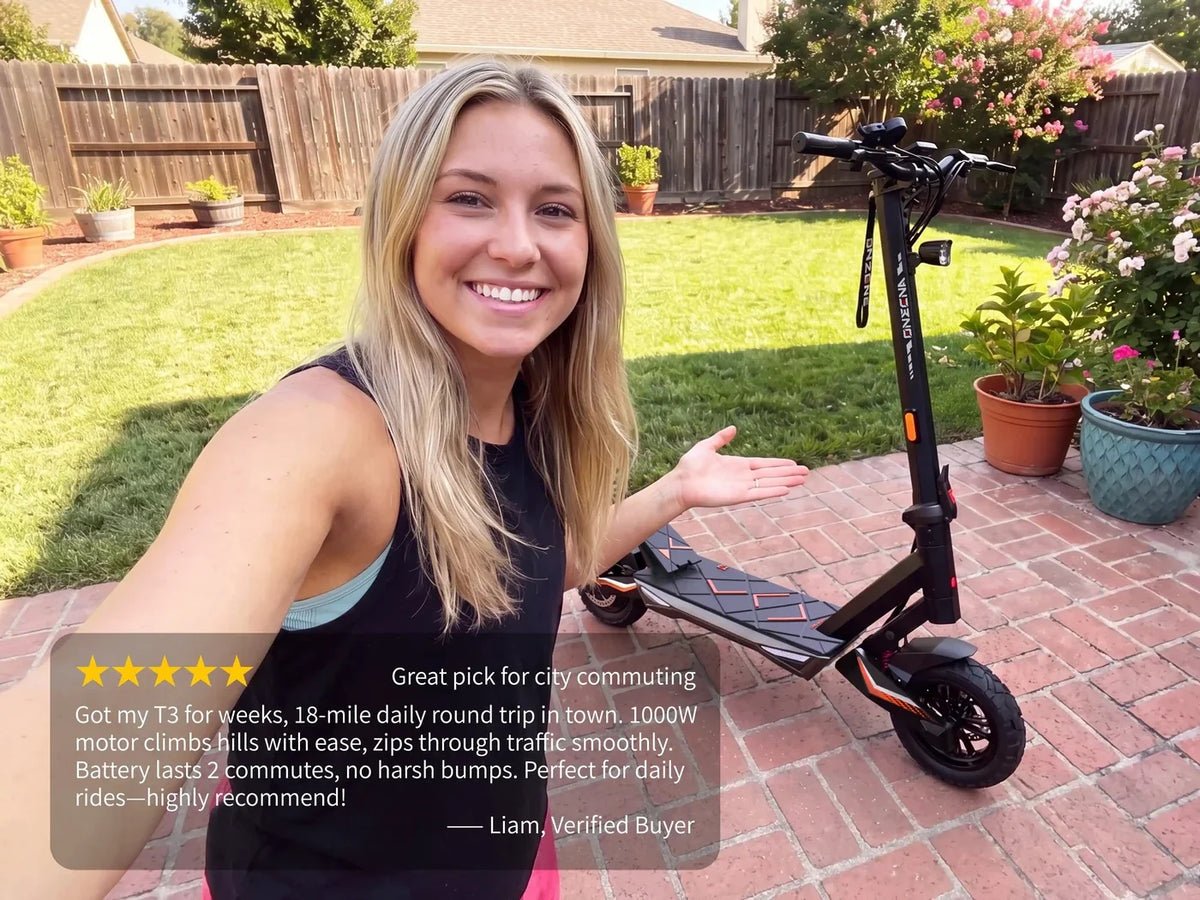 FENGQS T3por T3 1500W 1000W Motor Electric Scooter for Adults, 30mph Top Speed, 40Miles Long Range, Lightweight Foldable Frame, Dual Suspension, 10 Inch Fat Tires E-Scooter
