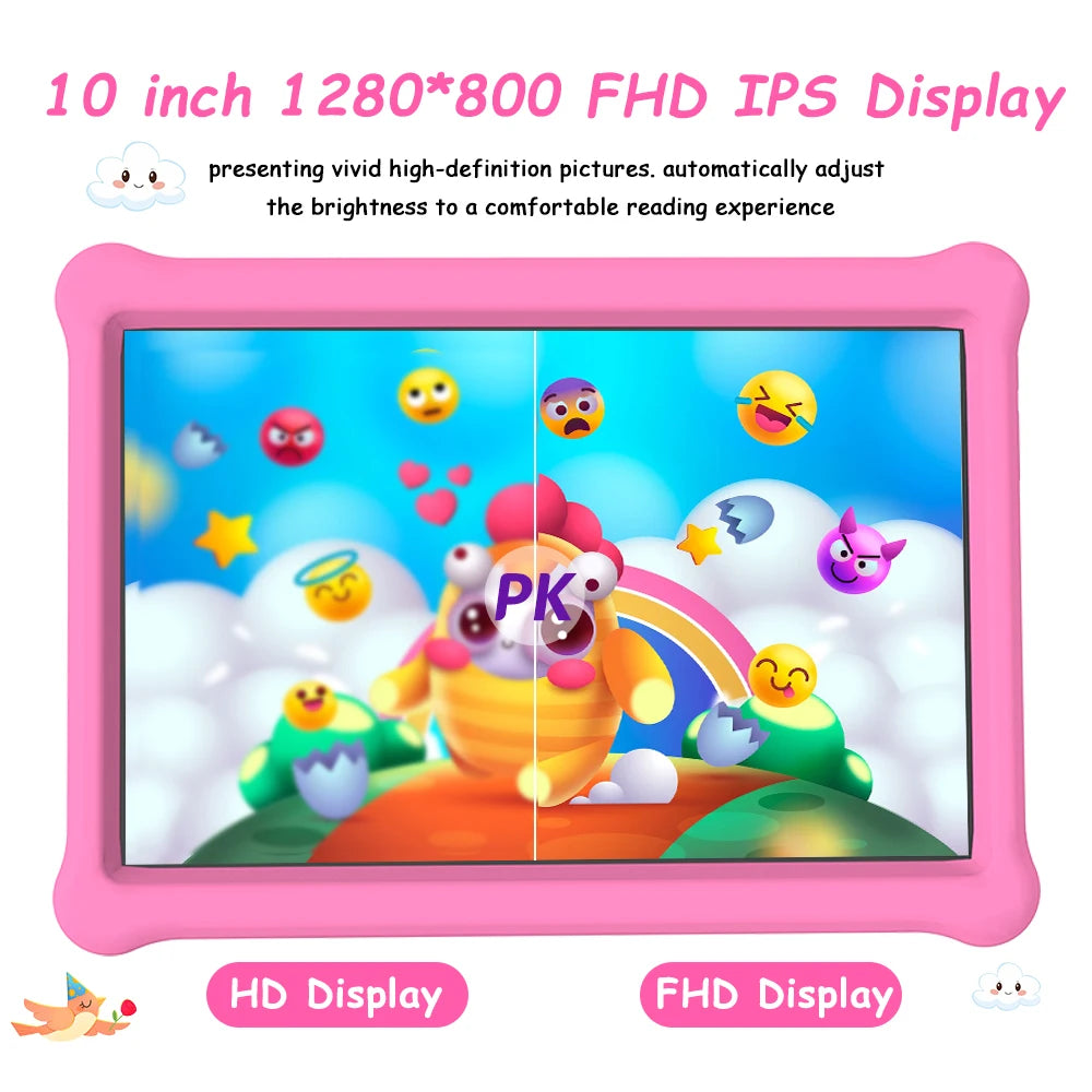 QPS 10 Inch Kids Tablets Android 11 1280*800 HD Ouad Core Wi-Fi