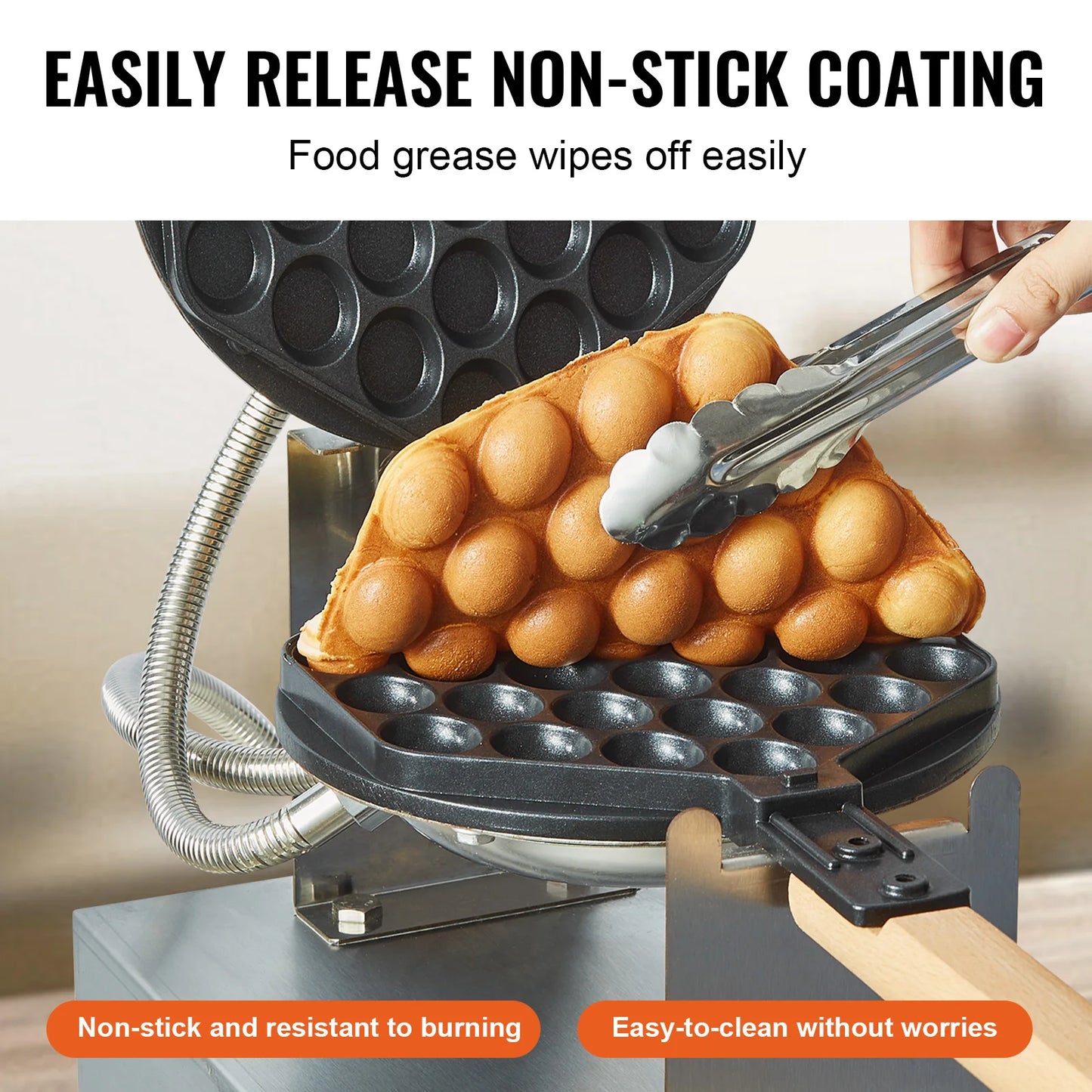 SucceBuy Commercial Egg Bubble Waffle Maker 1400W