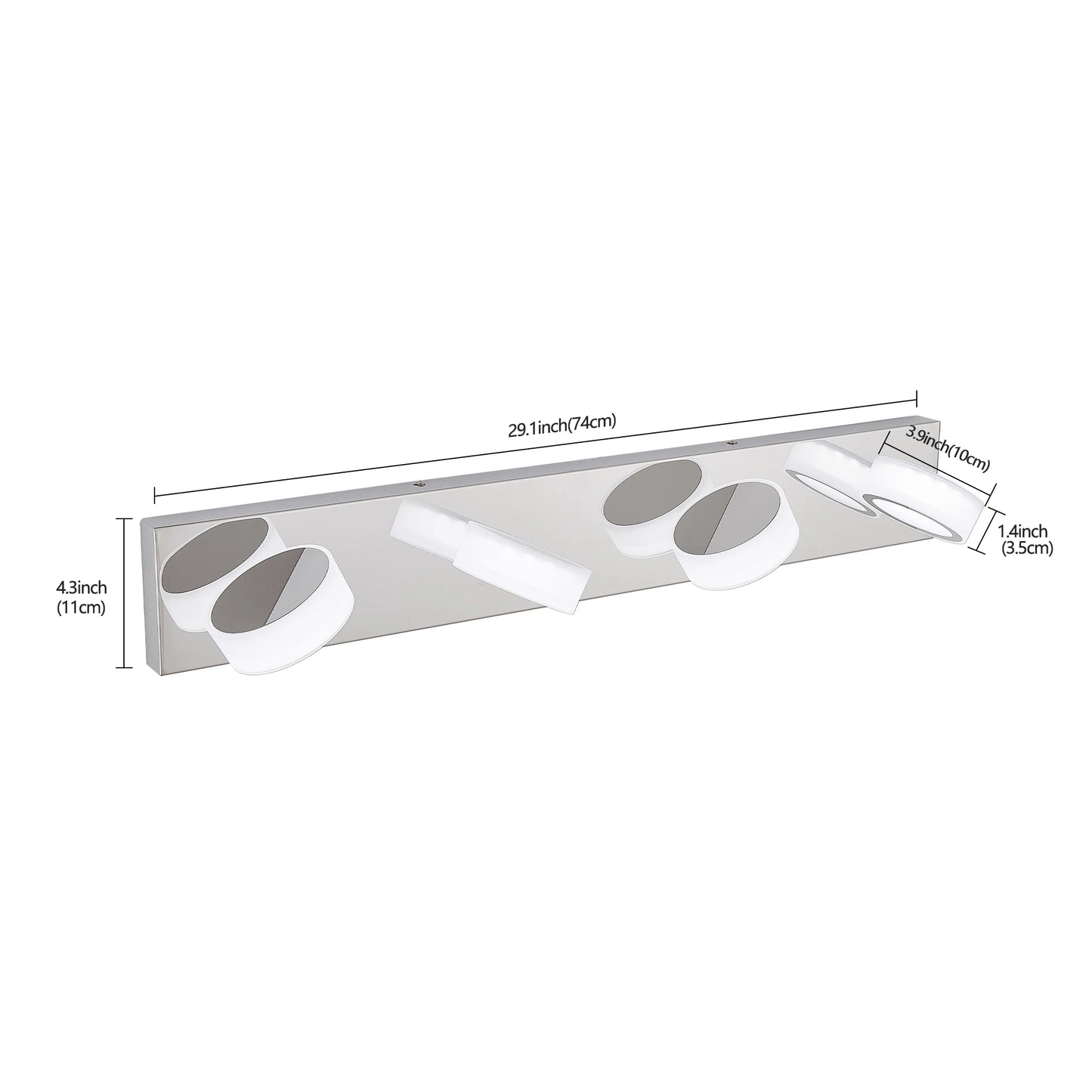 ARLGSITE Modern silver/black LED dressing area lighting