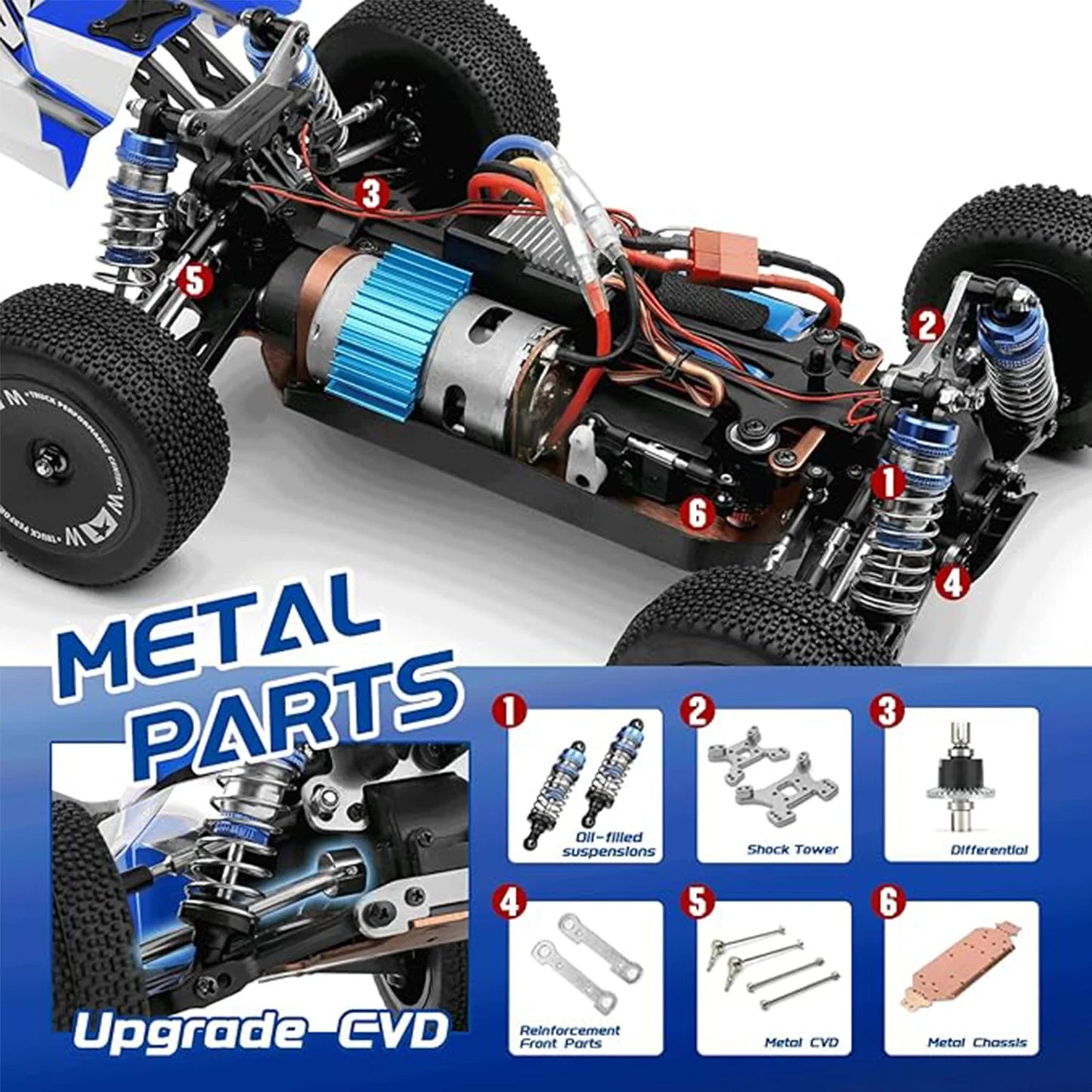 WLtoys144011 1/14 4WD RC Cars for Adults , Max 43 Mph Off-Road