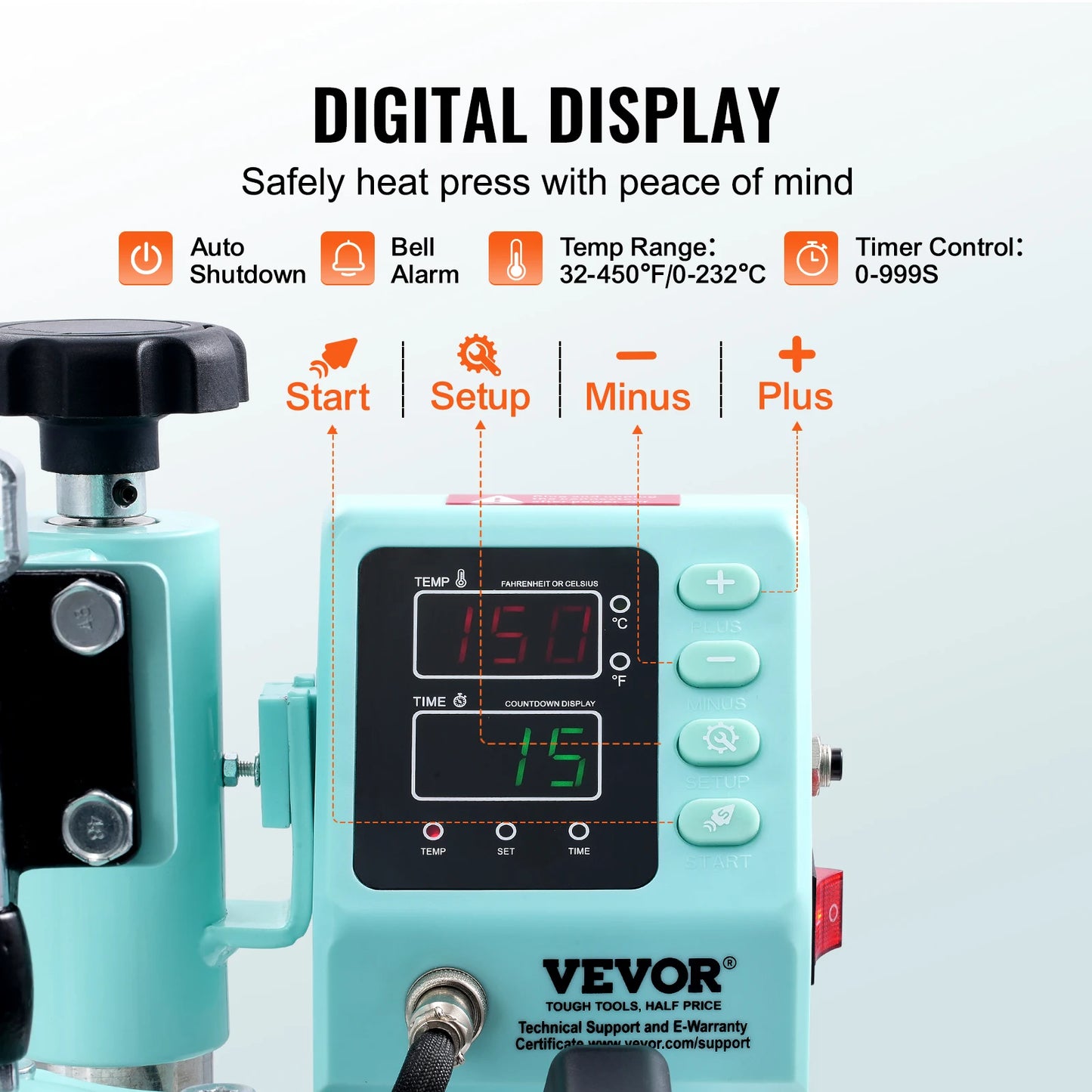 VEVOR Heat Press 12x10" 360°Swing Away