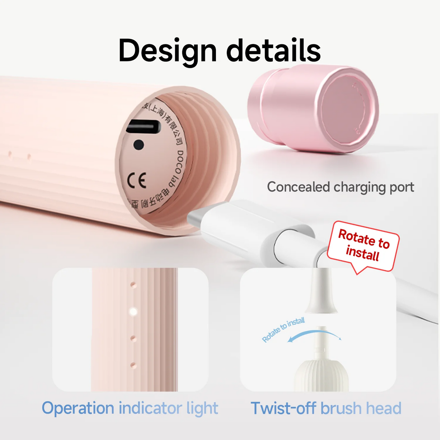 DOCO LAB Wave Electric Toothbrush Oscillation Vibration Sonic