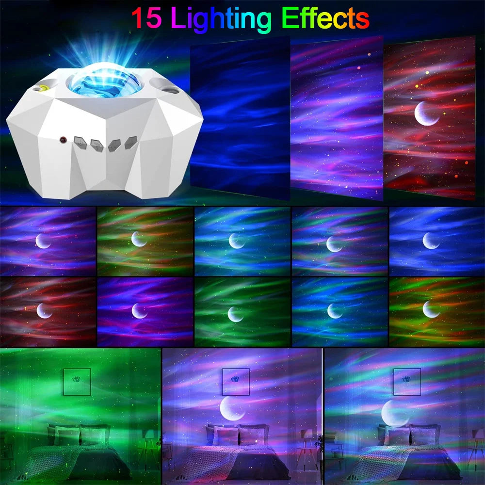 Northern Aurora Projector Star Moon LED Night Light