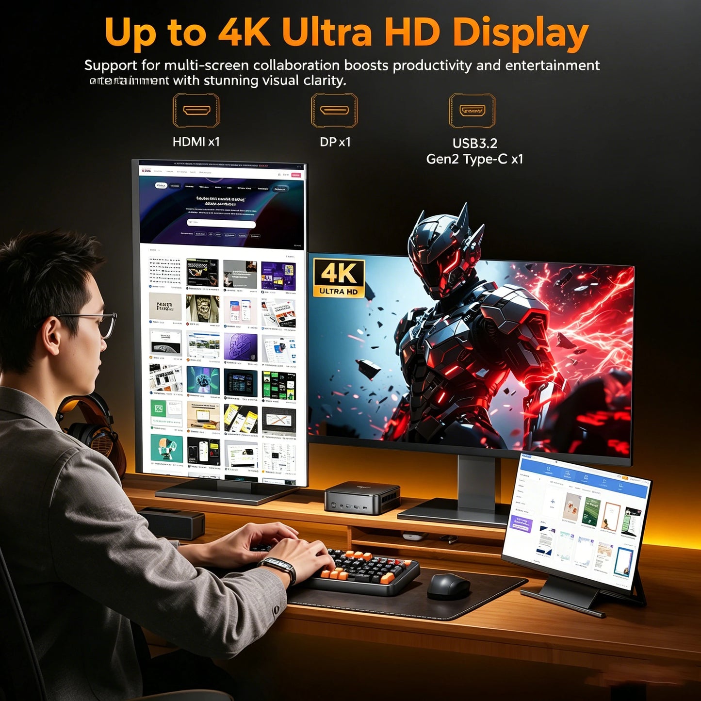 KAMRUI E3B AMD Ryzen 5 7530U Mini PC Gaming 16GB RAM 512GB ROM