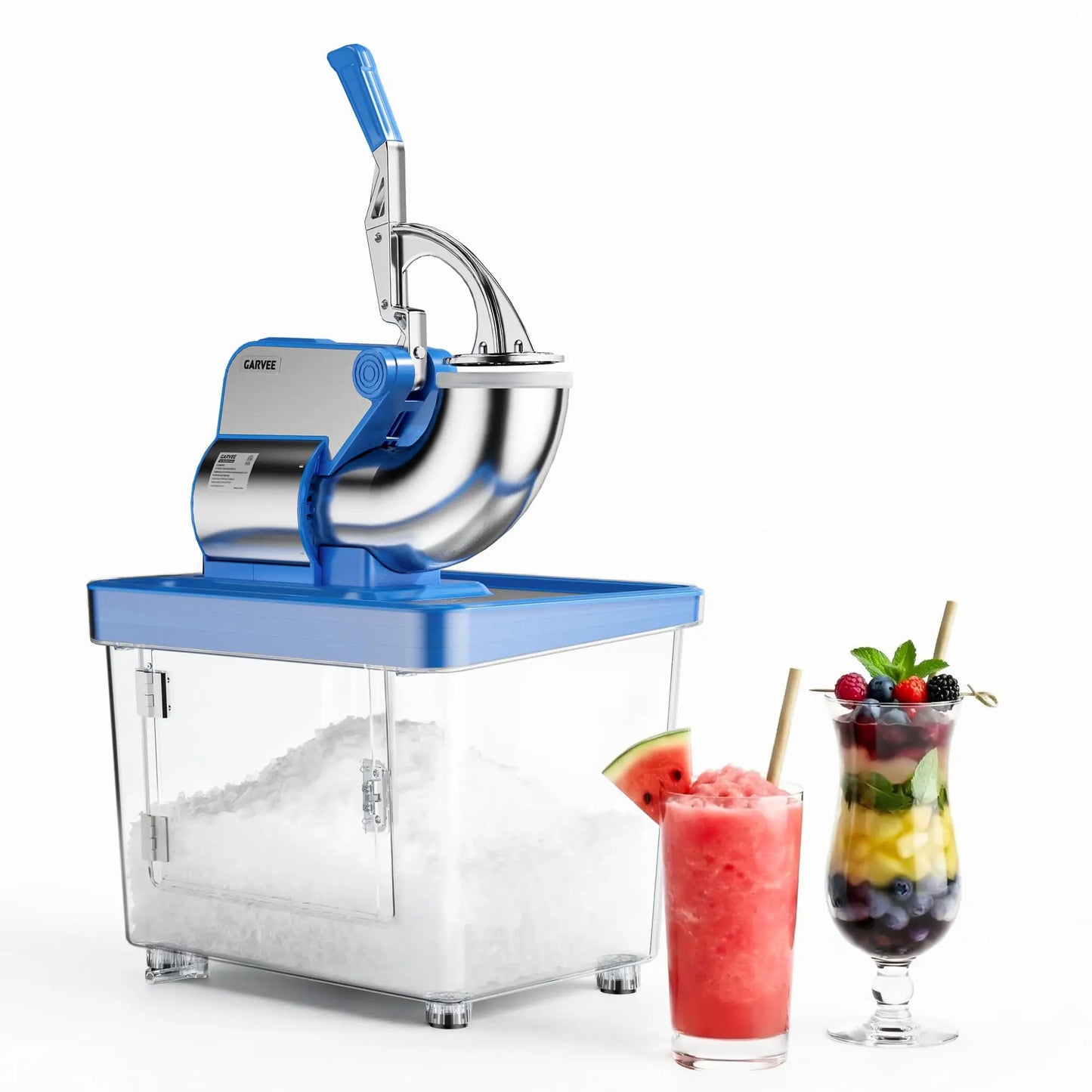 GARVEE 750LBS/H Commercial Ice Shaver Crusher, 4 Stainless Steel Blades