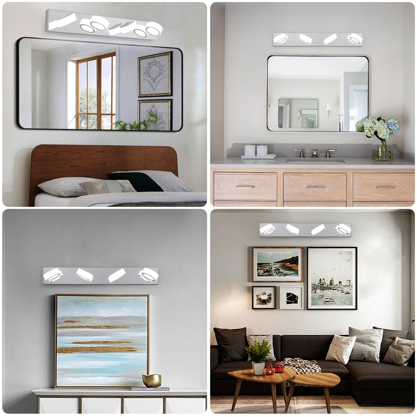ARLGSITE Modern silver/black LED dressing area lighting