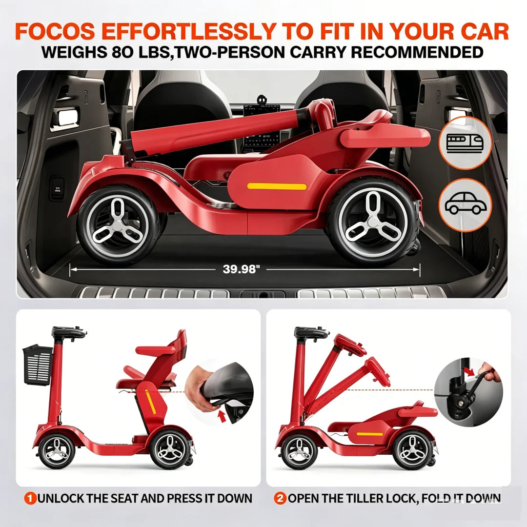 Red Spd-2 Mobility Scooter For Adults And Seniors