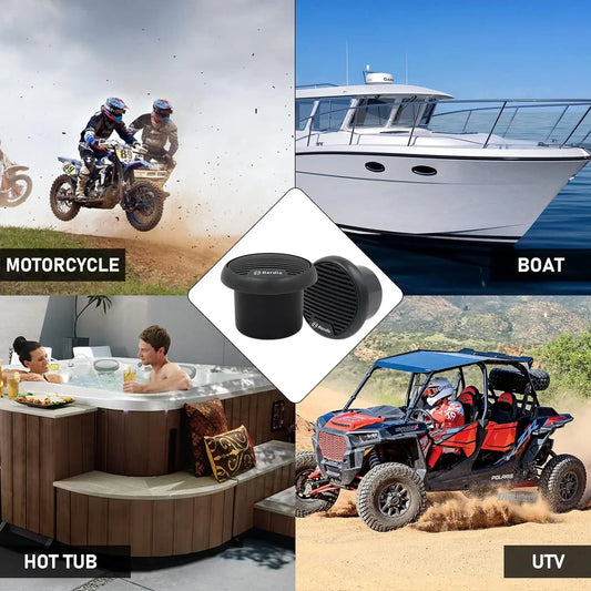 Herdio 160W 3 Inch Marine Boat Waterproof Speakers Motorcycle