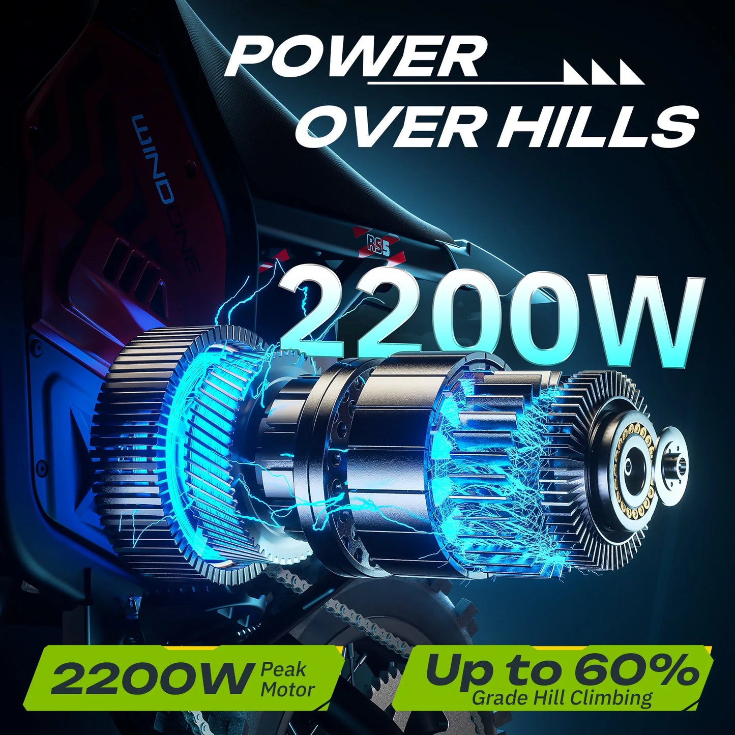 Windone RS5 2200W Peak Electric Dirt Bike for Teens Adults