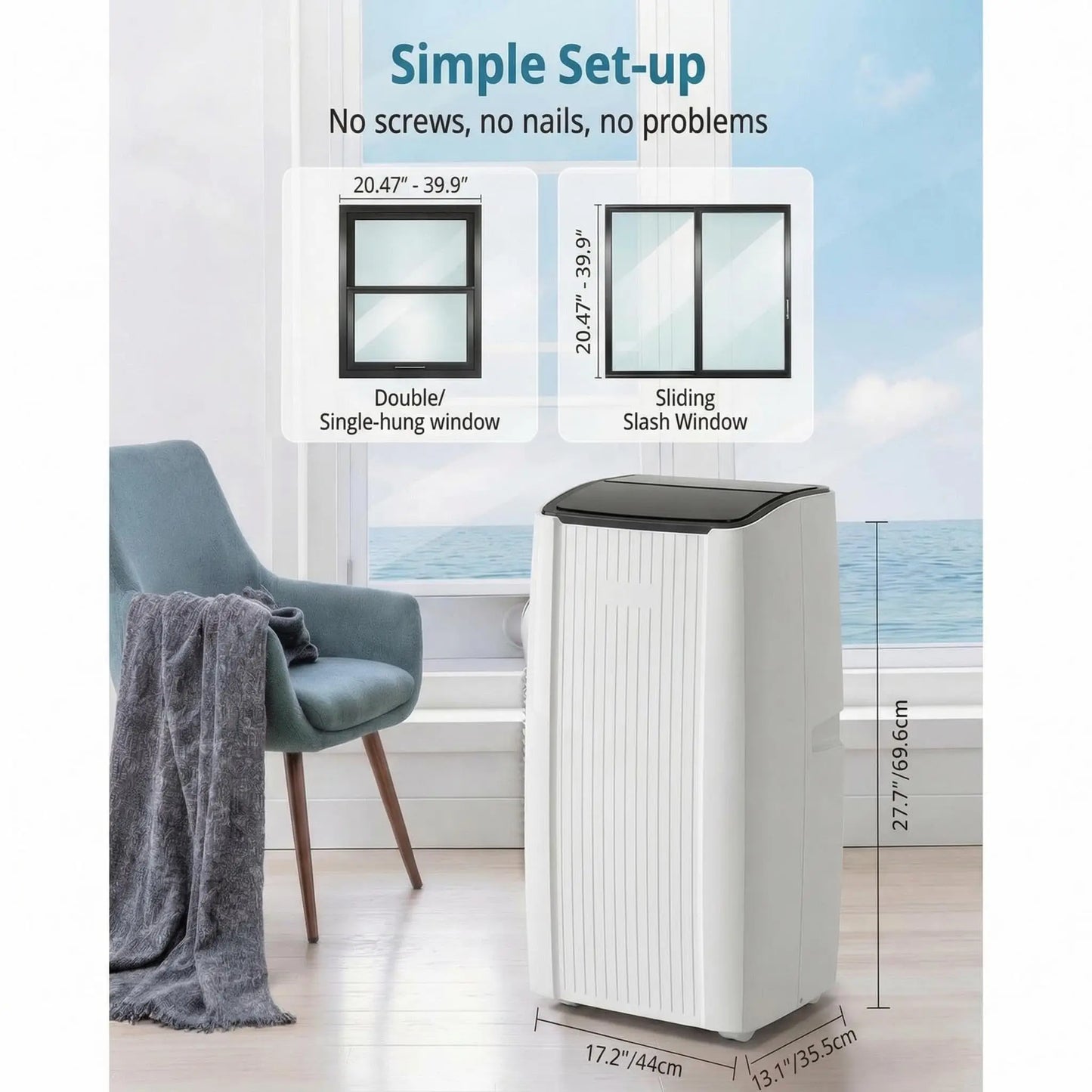 14000 BTU Portable Air Conditioner, 3 In 1 AC Unit with Fan