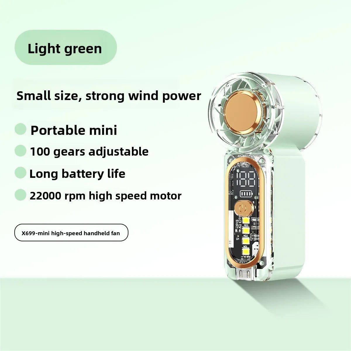 High Velocity Portable USB Charging Handheld Fan