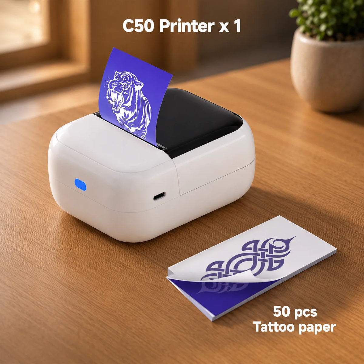 C50 Mini Tattoo Printer Portable Inkless Transfer Machine