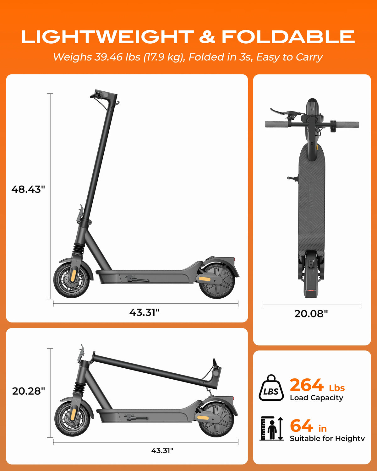 KOWOEE Foldable Electric Scooter for Adults