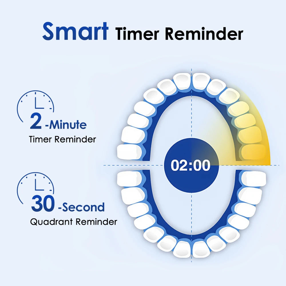 Electric Smart Rotating Timing Toothbrush, Rechargeable
