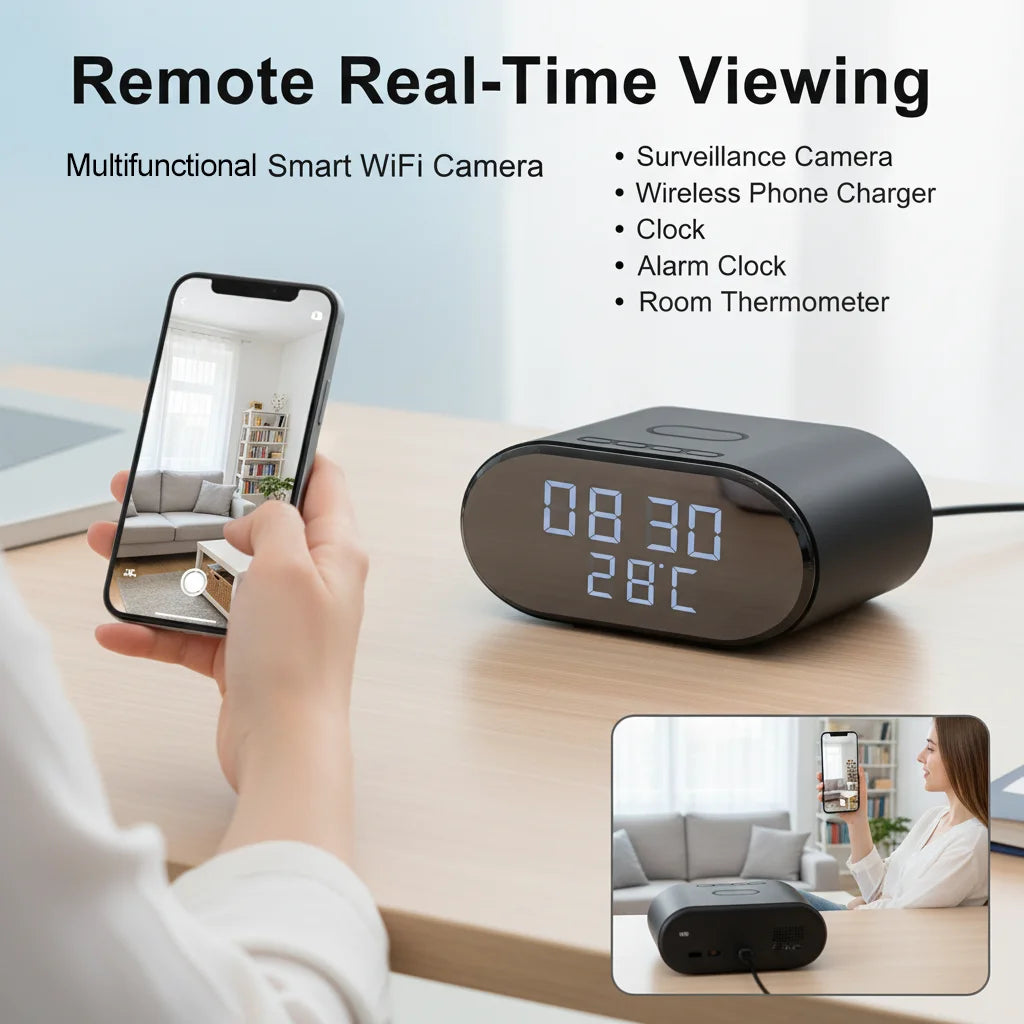 4K Ultra HD Clock Camera WiFi Indoor Security Camera