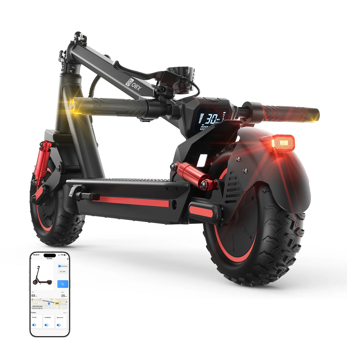 OBX 1200W Electric Scooter 10 Inch Folding E Scooter