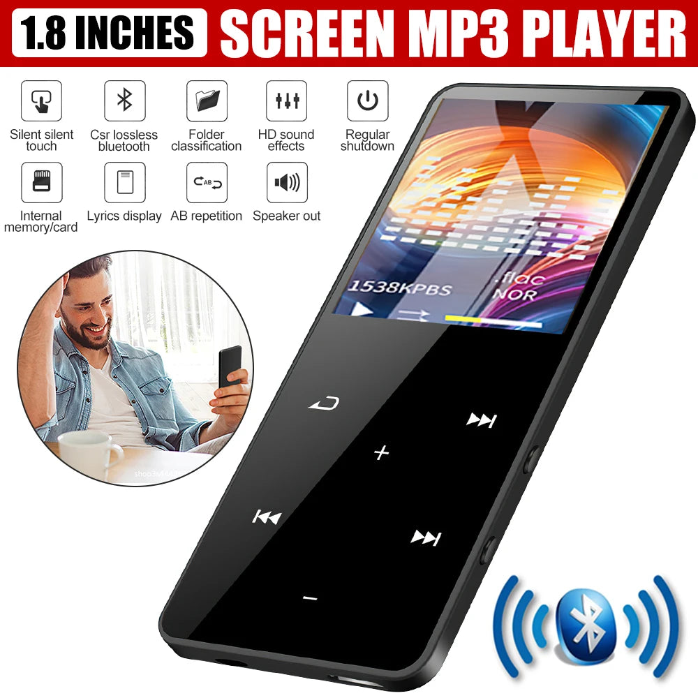 Bluetooth MP3 MP4 Music Player 1.8 Inch LCD Screen Portable Audio