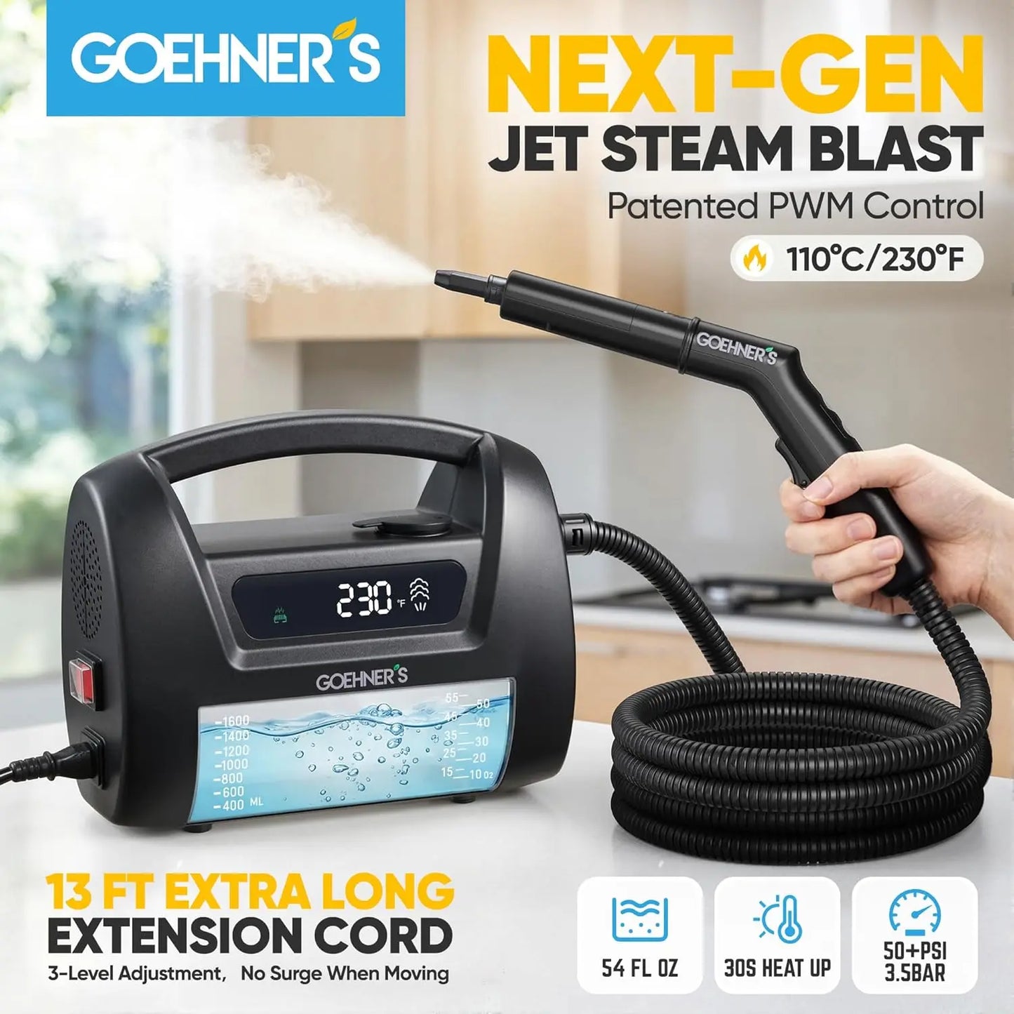 GOEHNER Handheld Steam Cleaner for Home