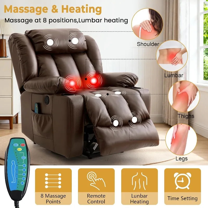 PARKOL Power Lift Recliner Chair for Seniors, Breathable Leather