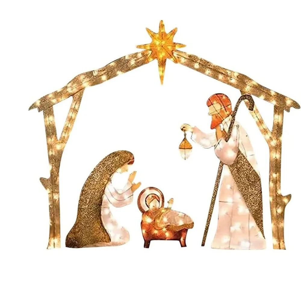AEHOME 5.5FT Outdoor Lighted Nativity Scene Waterproof