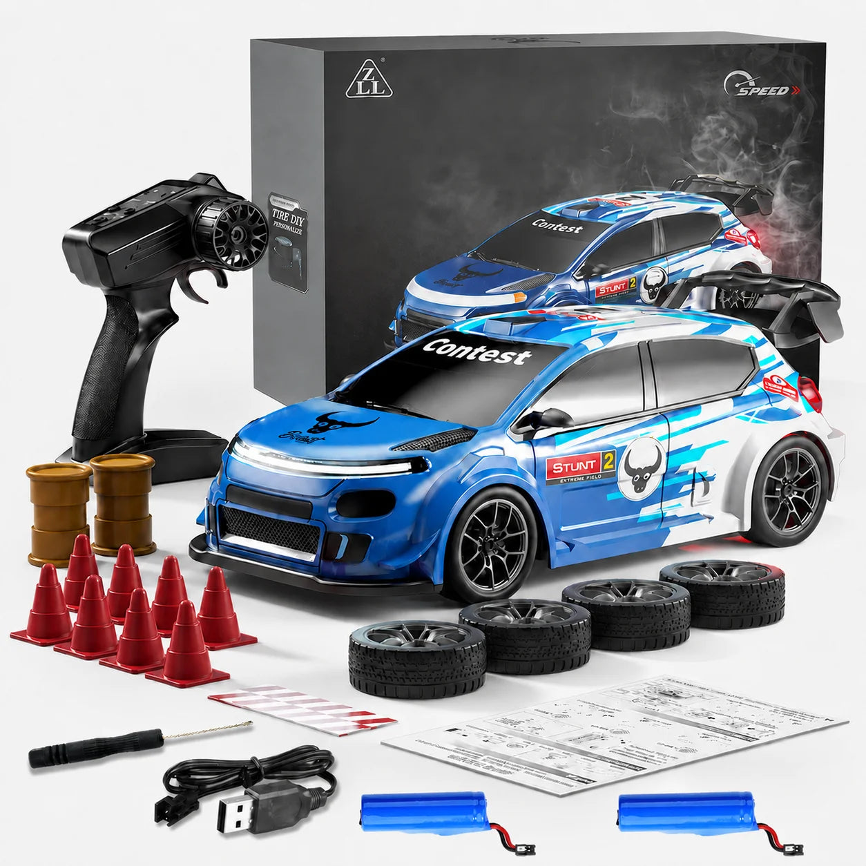 ZNLYRION SG718 1: 24 Scale 4WD RC Drift Car With Replaceable Racing Drift Tires