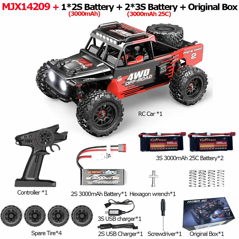 MJX 14209 14210 V3.0 1/14 RC Car 75km/h Brushless Hyper Go
