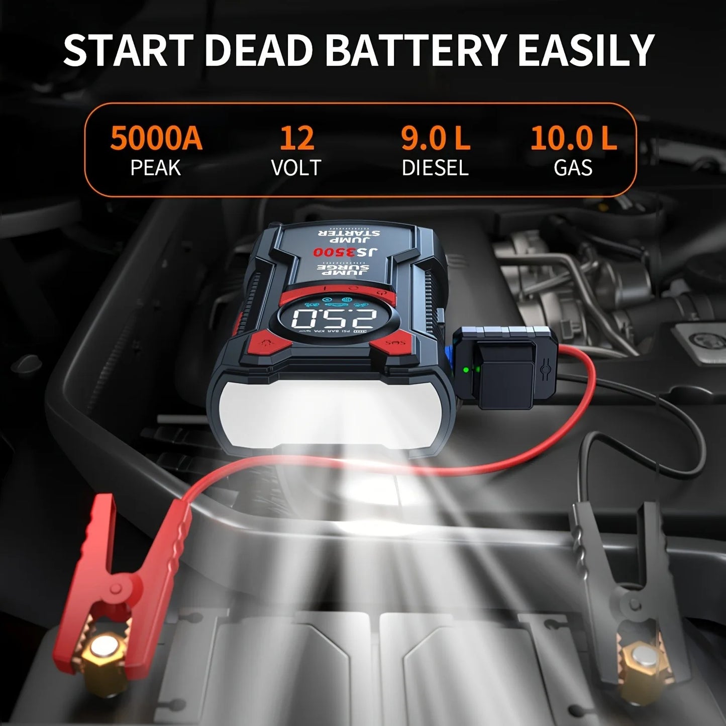 JS 3500 5-in-1 Multifunctional Air Pump Jump Starter
