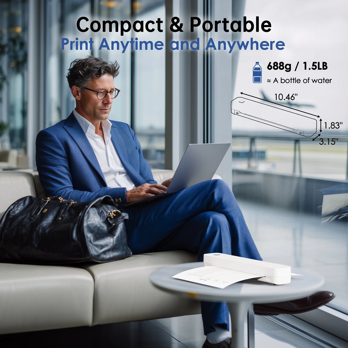 Knaon Mini Portable A4 Thermal Printer Desktop Inkless