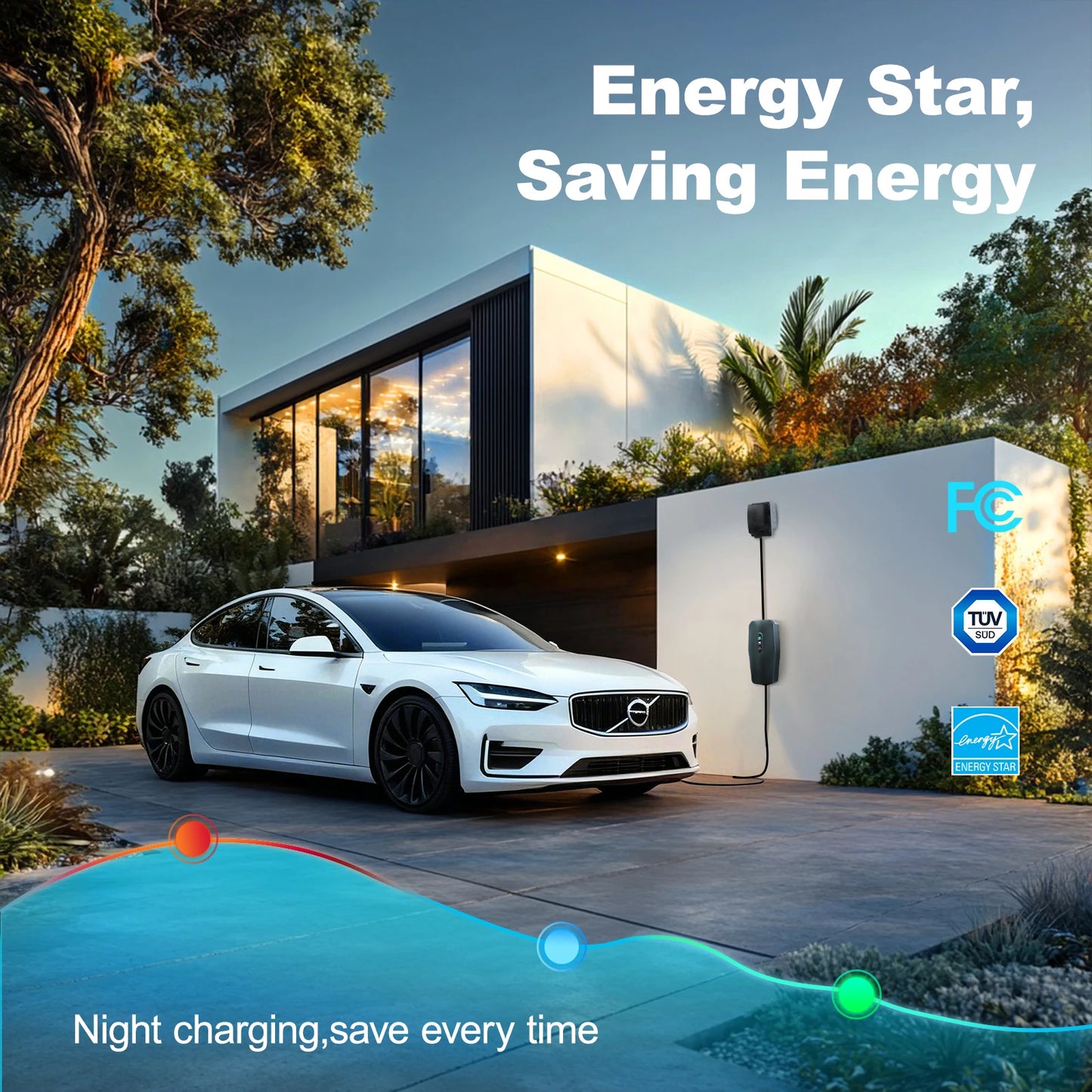 VDL Level 1&2 EV Charger, 3.5KW 16Amp Home EV Car Charging Station