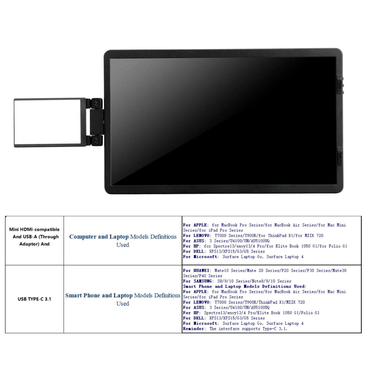 14 6 Inch LCD Laptop Monitor Foldable Screen