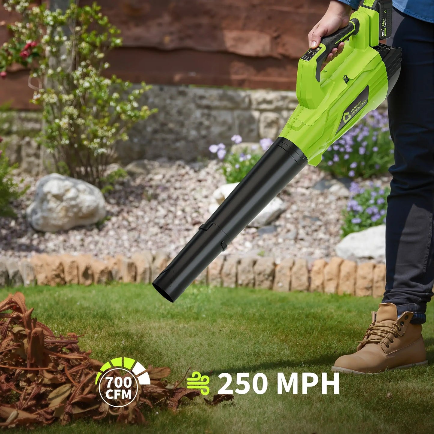 HiMISS 20V Cordless Leaf Blower 700CFM