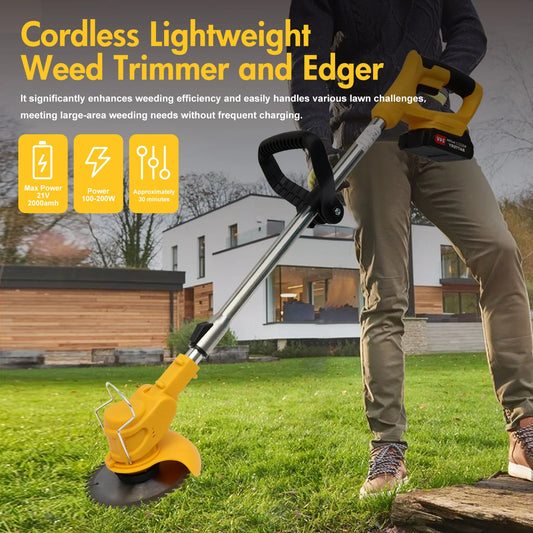 21V Cordless Grass Trimmer Electric 3-in-1 Lightweight