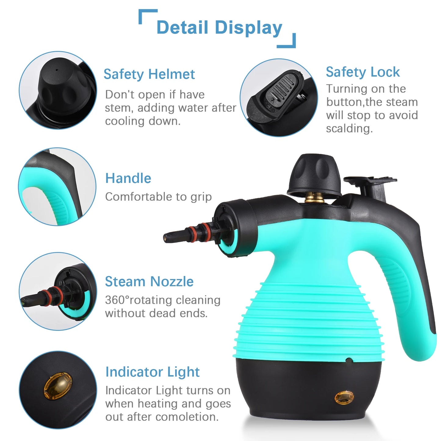Romellar NEW Portable Handheld Steam Cleaner 1050W Multifunctional