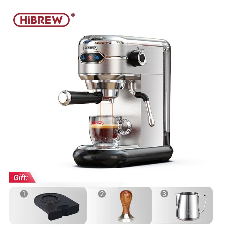 HiBREW Coffee Maker Cafetera 20 Bar Inox Semi Automatic Super Slim