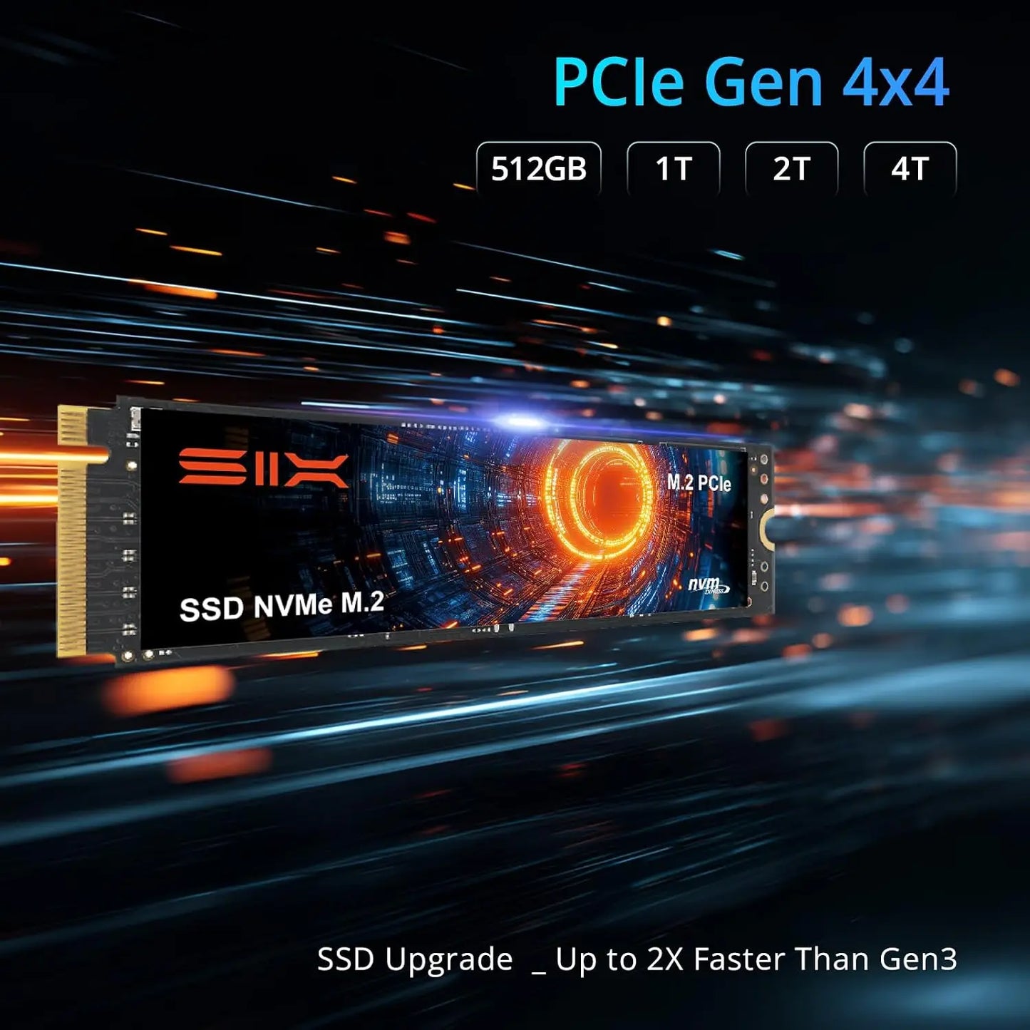 SIX M.2 NVMe SSD 512GB PCIe 4.0 Read 5000MB/s