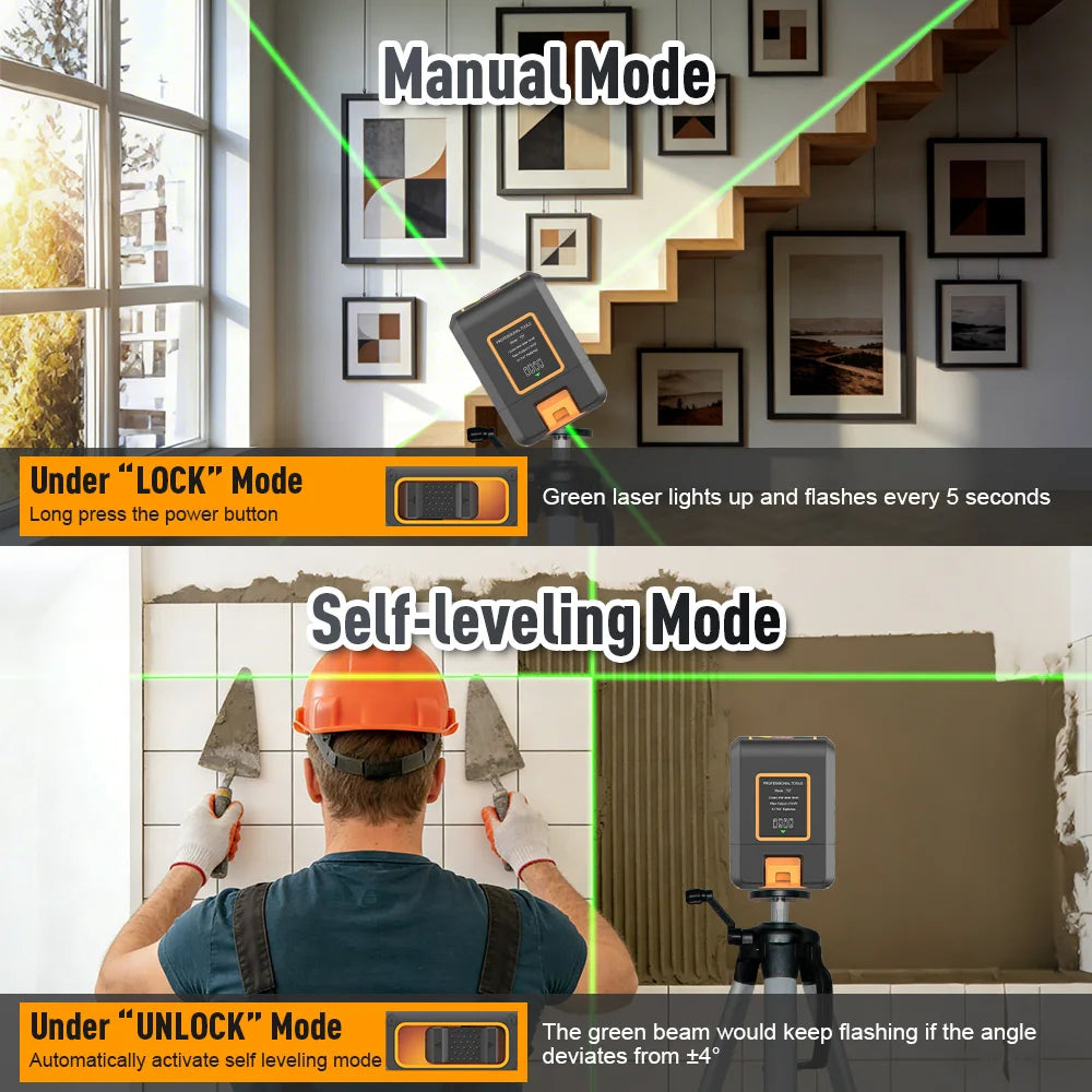 BOAYAL  2 Lines Laser Level Self-leveling